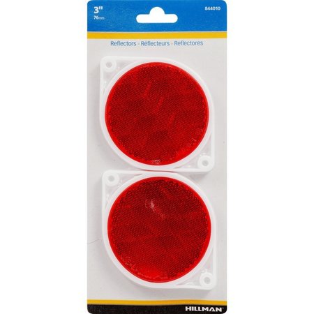 HILLMAN Round Red Reflectors 2 pk, 6PK 844010